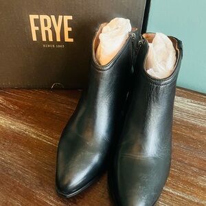 Frye June Western Booties in Black Leather
